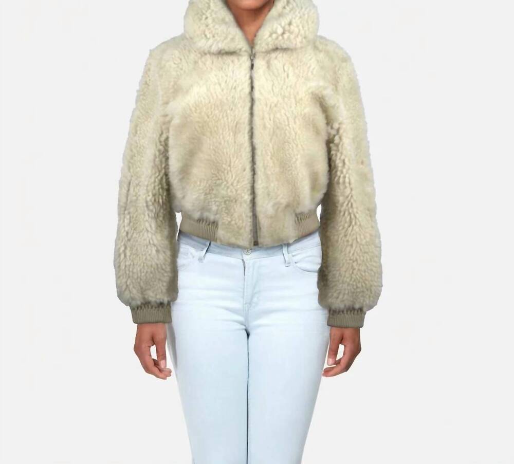 NEW LUSSO BENI majestic teddy jacket in beige